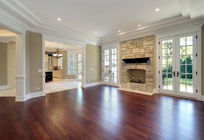 aged, distressed hardwood flooring in a vintage-inspired living space